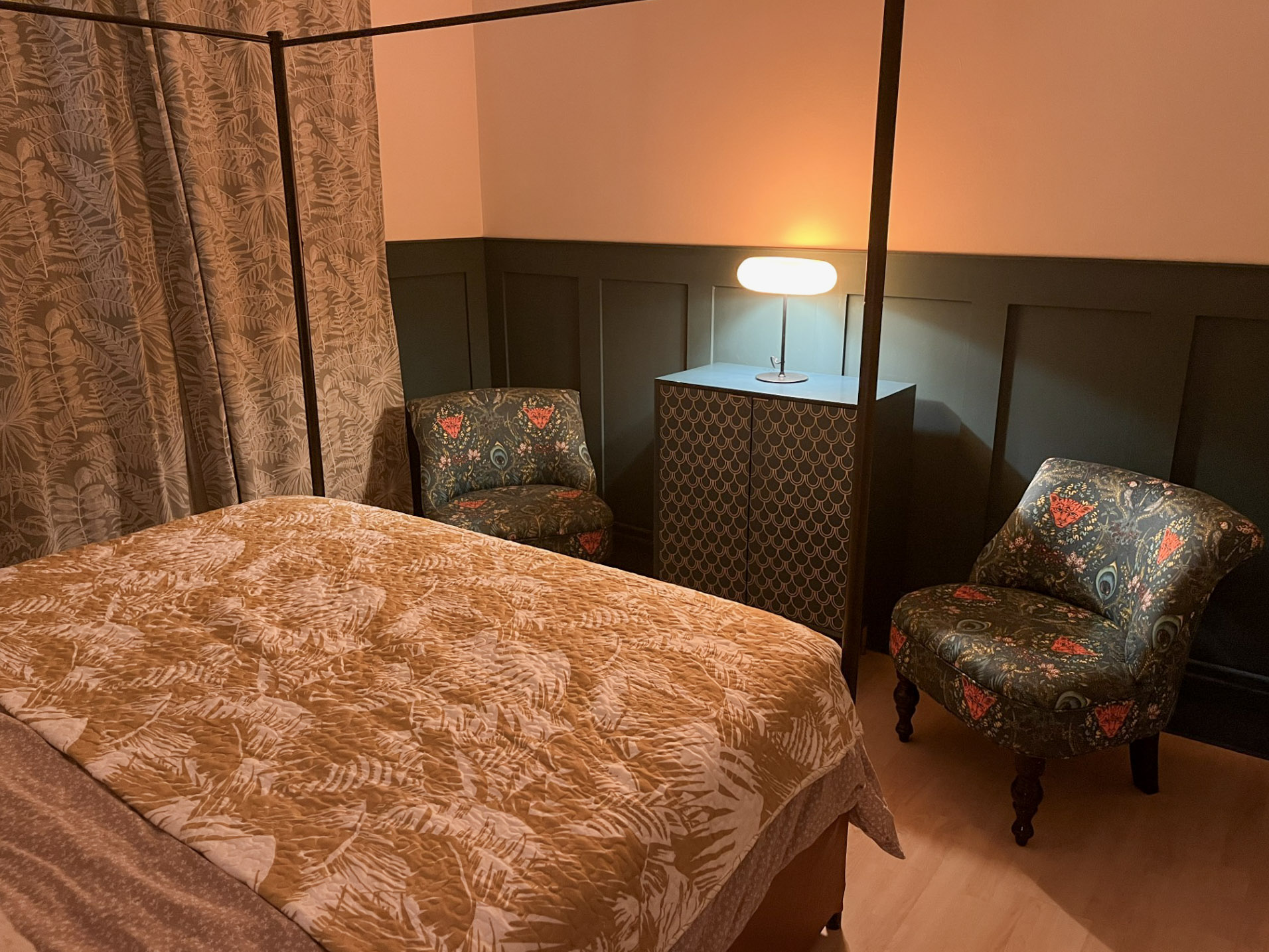 Bedroom interior at Le Gite Martin.