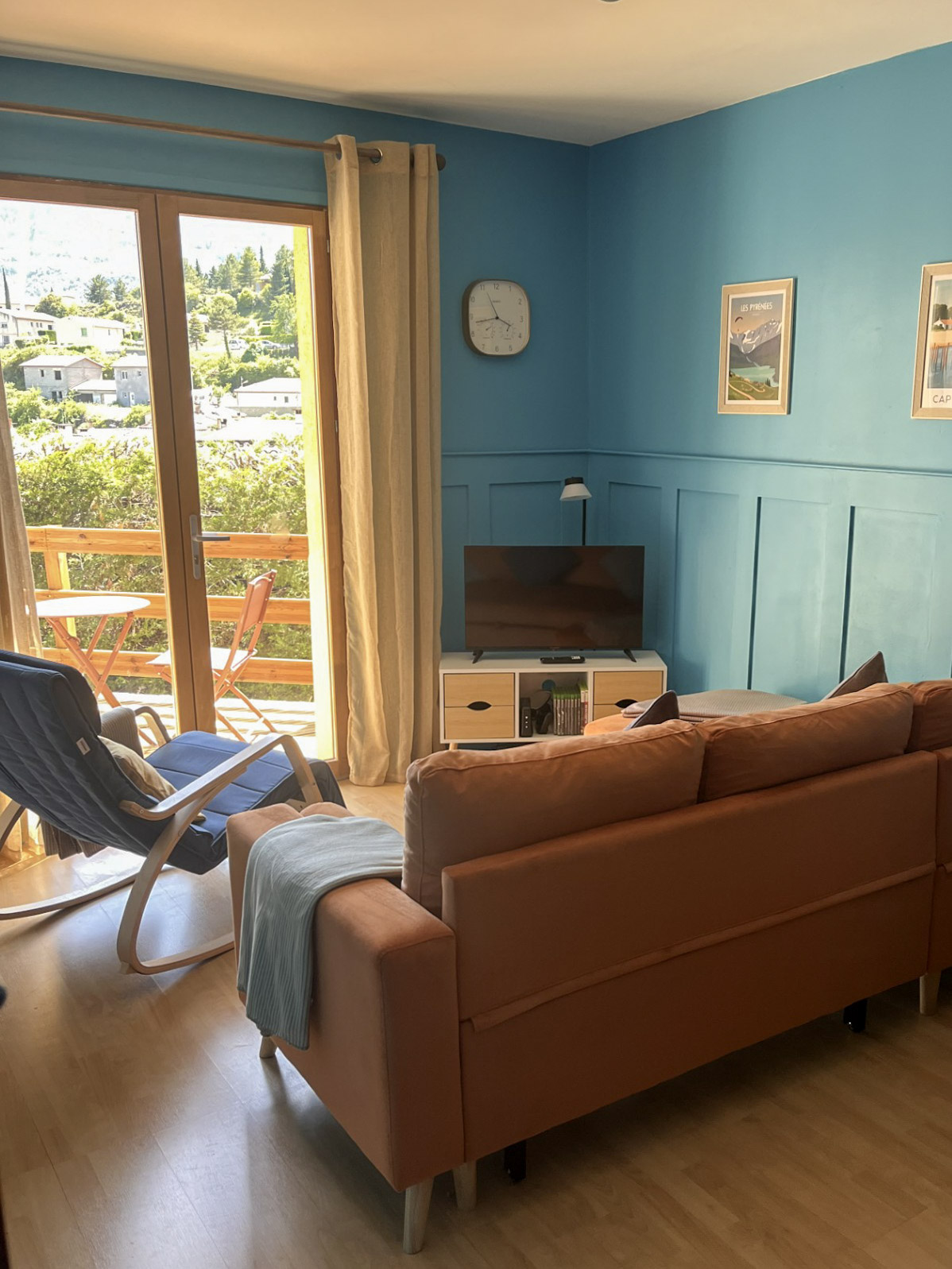 TV room seating at Le Gite Martin.
